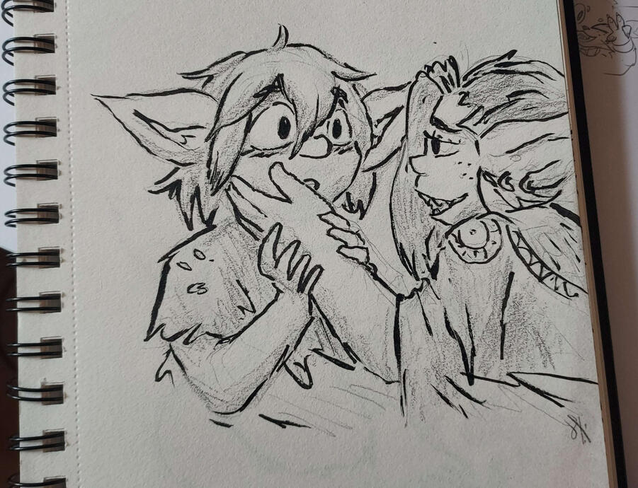 Tabby embraced by her mother